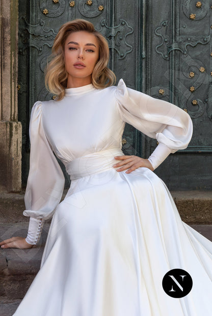 Anais Open back A-line Long sleeve Wedding Dress 7