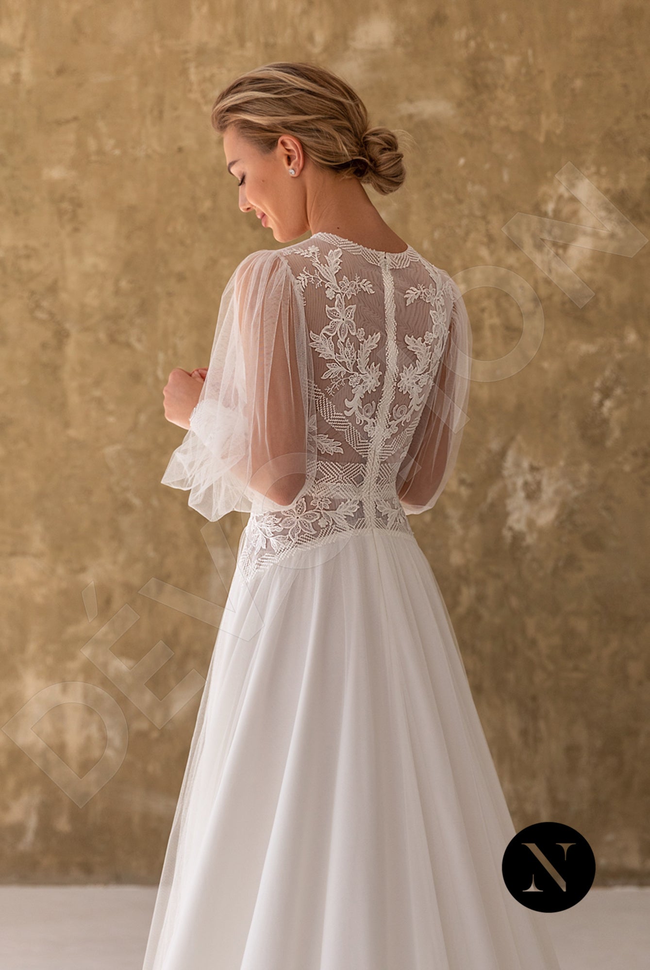 Celina Full back A-line Long sleeve Wedding Dress 6