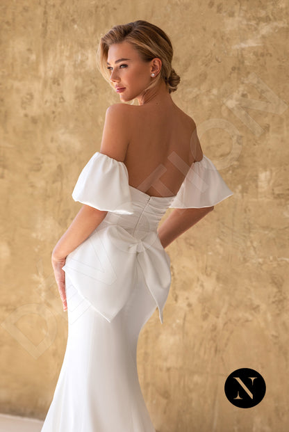 Manon Open back Trumpet/Mermaid Detachable sleeves Wedding Dress 4