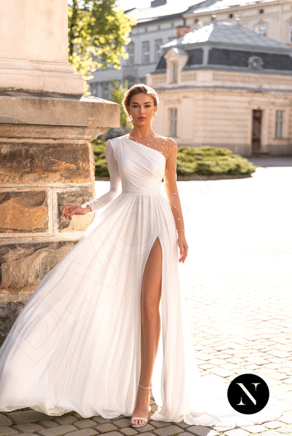 Oceane Full back A-line Long sleeve Wedding Dress 6