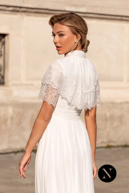 Sophine Full back A-line Short/ Cap sleeve Wedding Dress 3