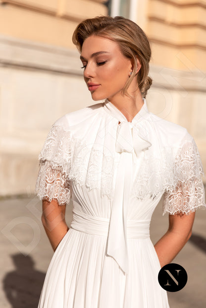 Sophine Full back A-line Short/ Cap sleeve Wedding Dress 2
