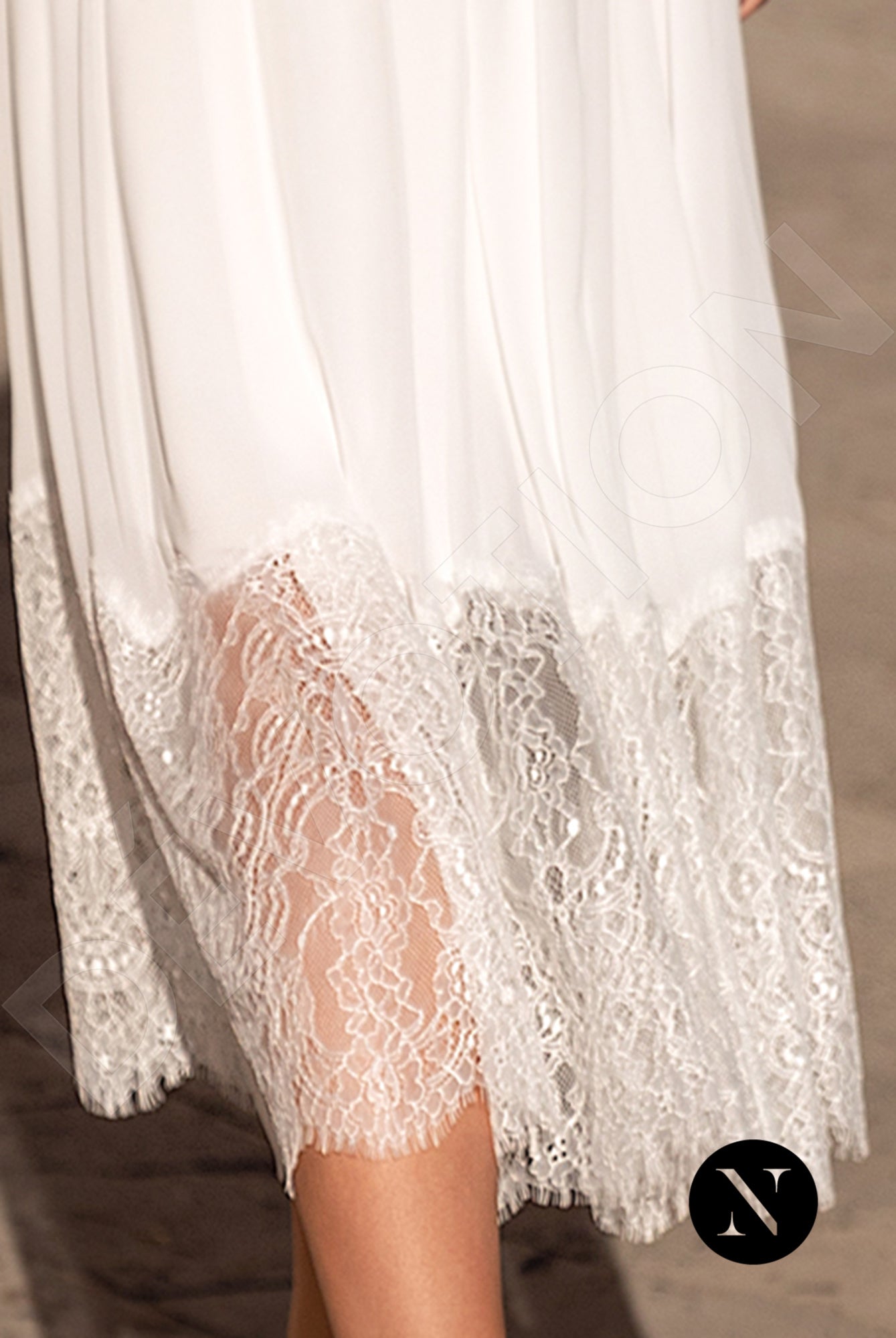 Sophine Full back A-line Short/ Cap sleeve Wedding Dress 4
