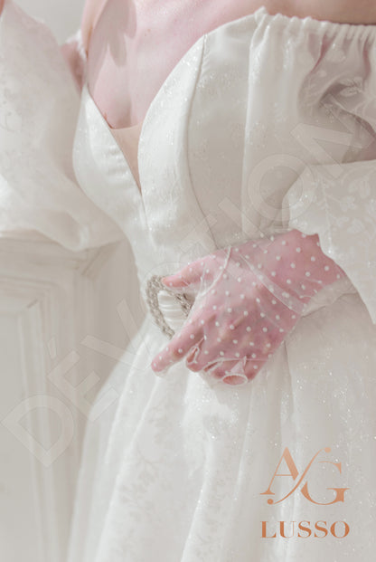 Charly Open back A-line Half sleeve Wedding Dress 10