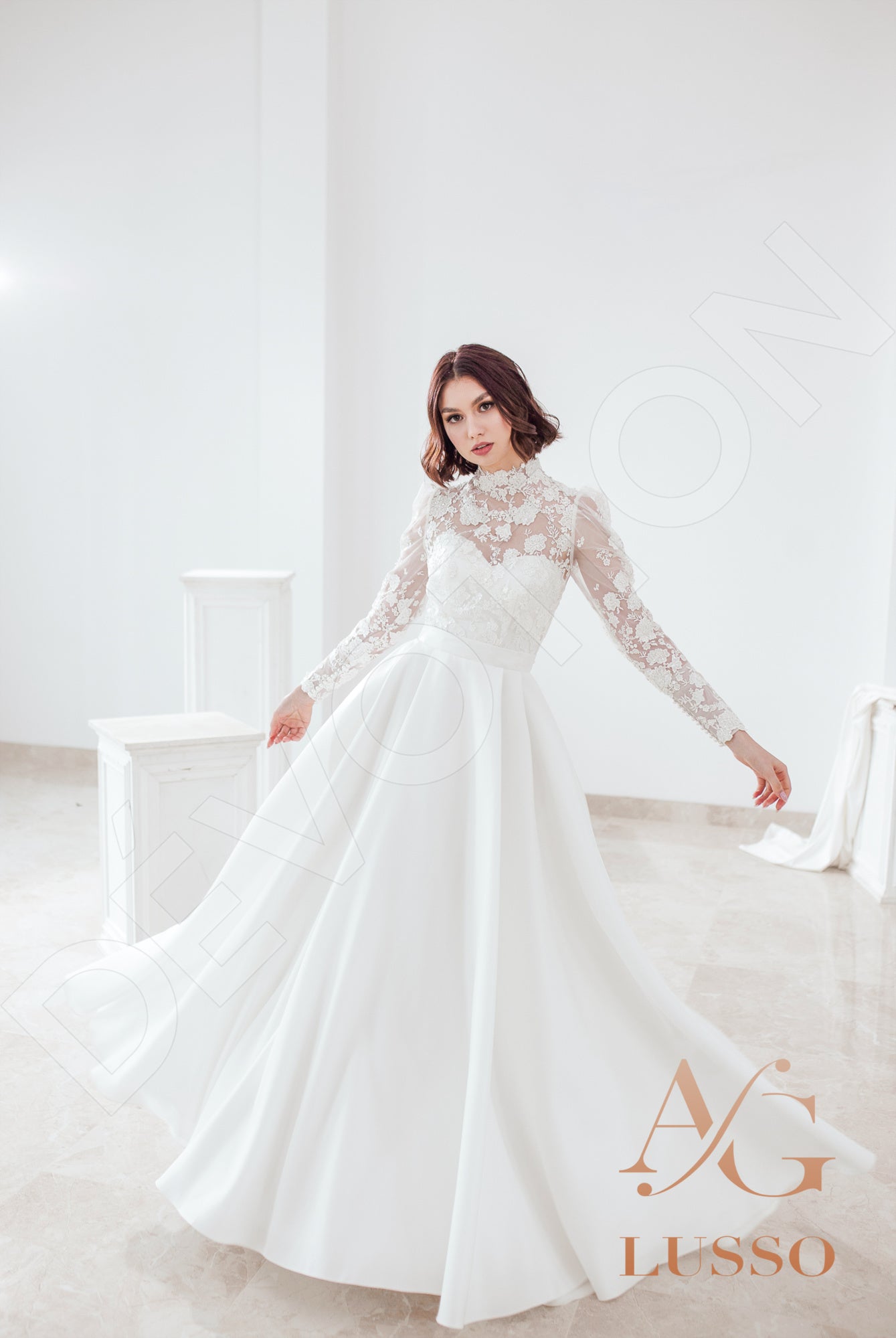 Janessa Full back A-line Long sleeve Wedding Dress 7