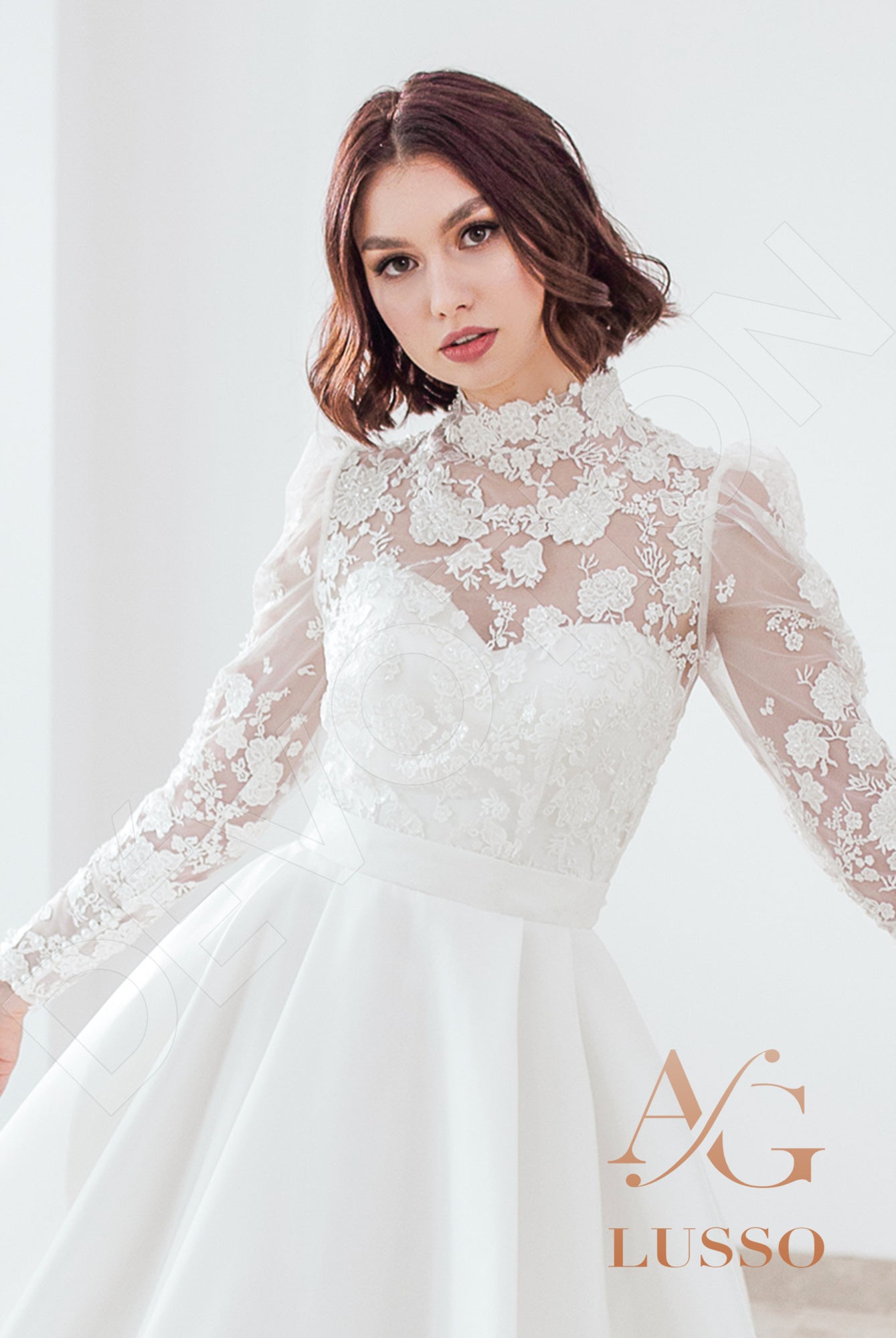 Janessa Full back A-line Long sleeve Wedding Dress 9