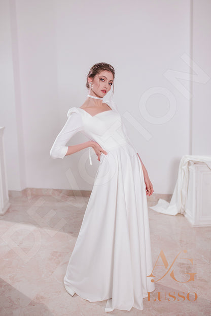 Parisa Open back A-line 3/4 sleeve Wedding Dress 6