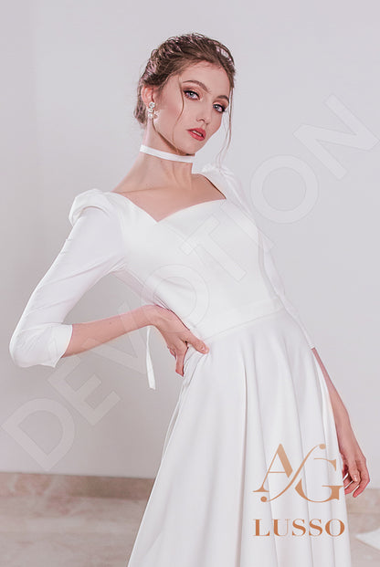 Parisa Open back A-line 3/4 sleeve Wedding Dress 7
