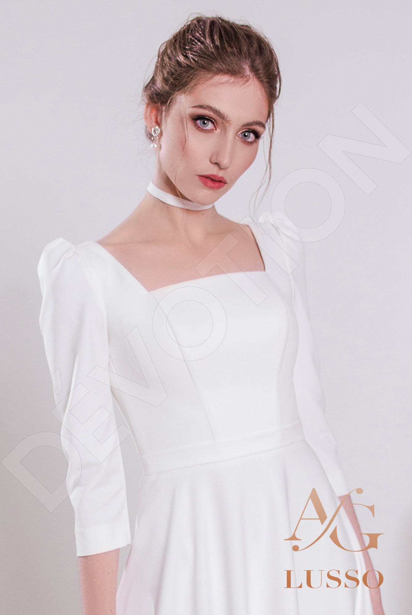 Parisa A-line Square LightMilk Wedding dress