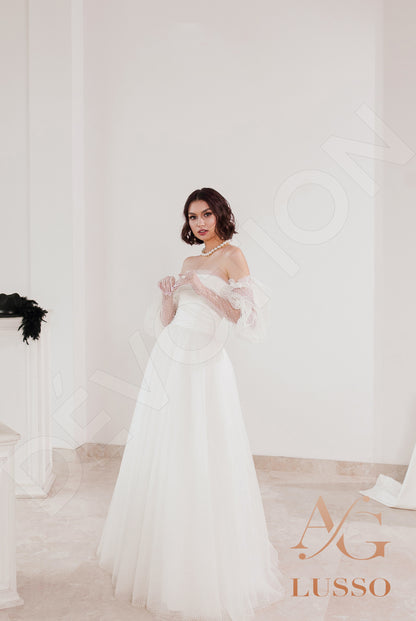 Sabrita Open back A-line Detachable sleeves Wedding Dress 6