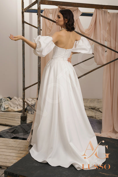 Arienna Open back A-line Detachable sleeves Wedding Dress Back