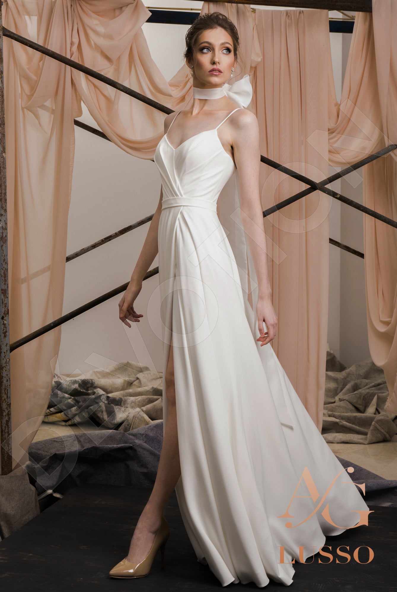 Esthera A-line V-neck LightMilk Wedding dress