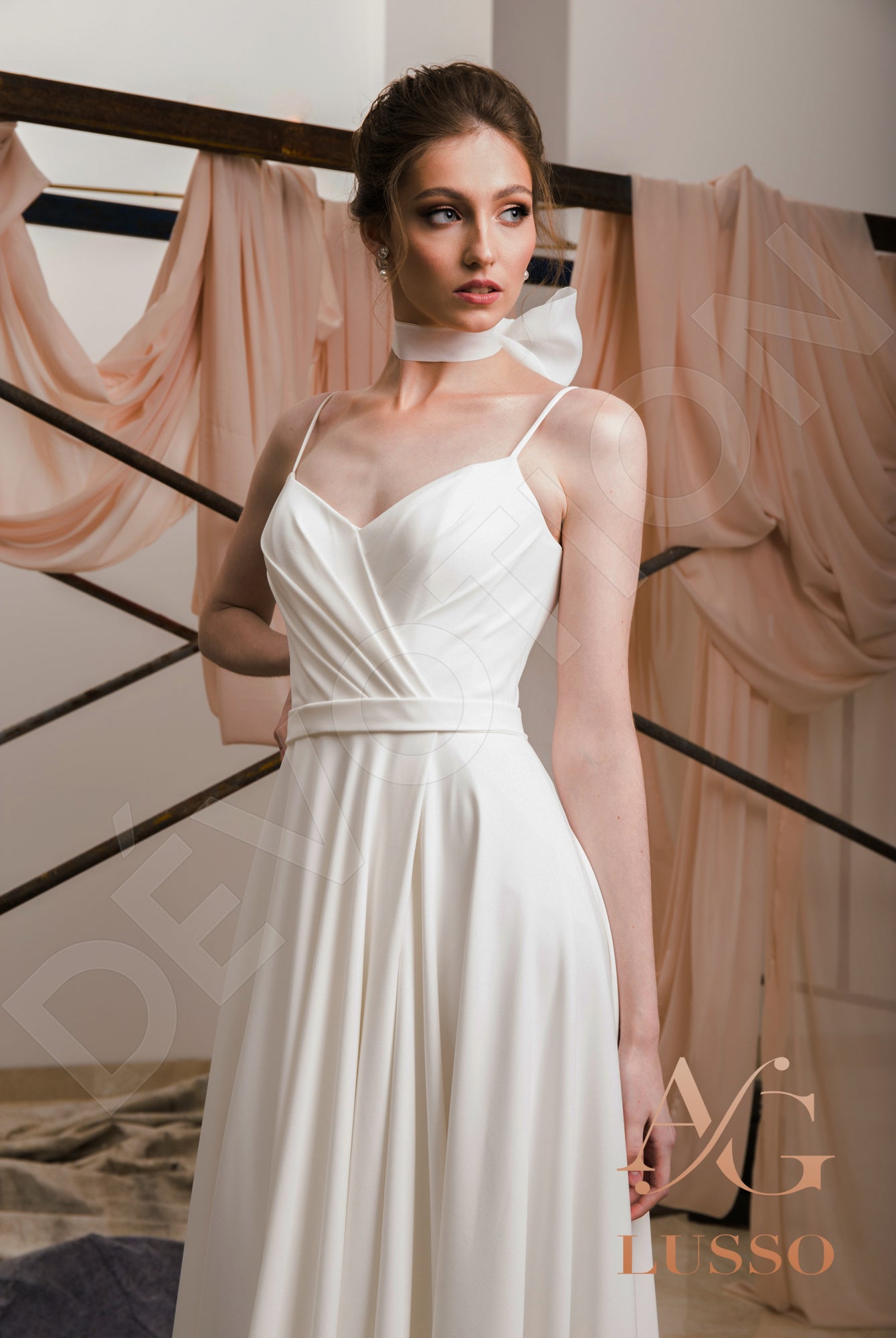 Esthera A-line V-neck LightMilk Wedding dress