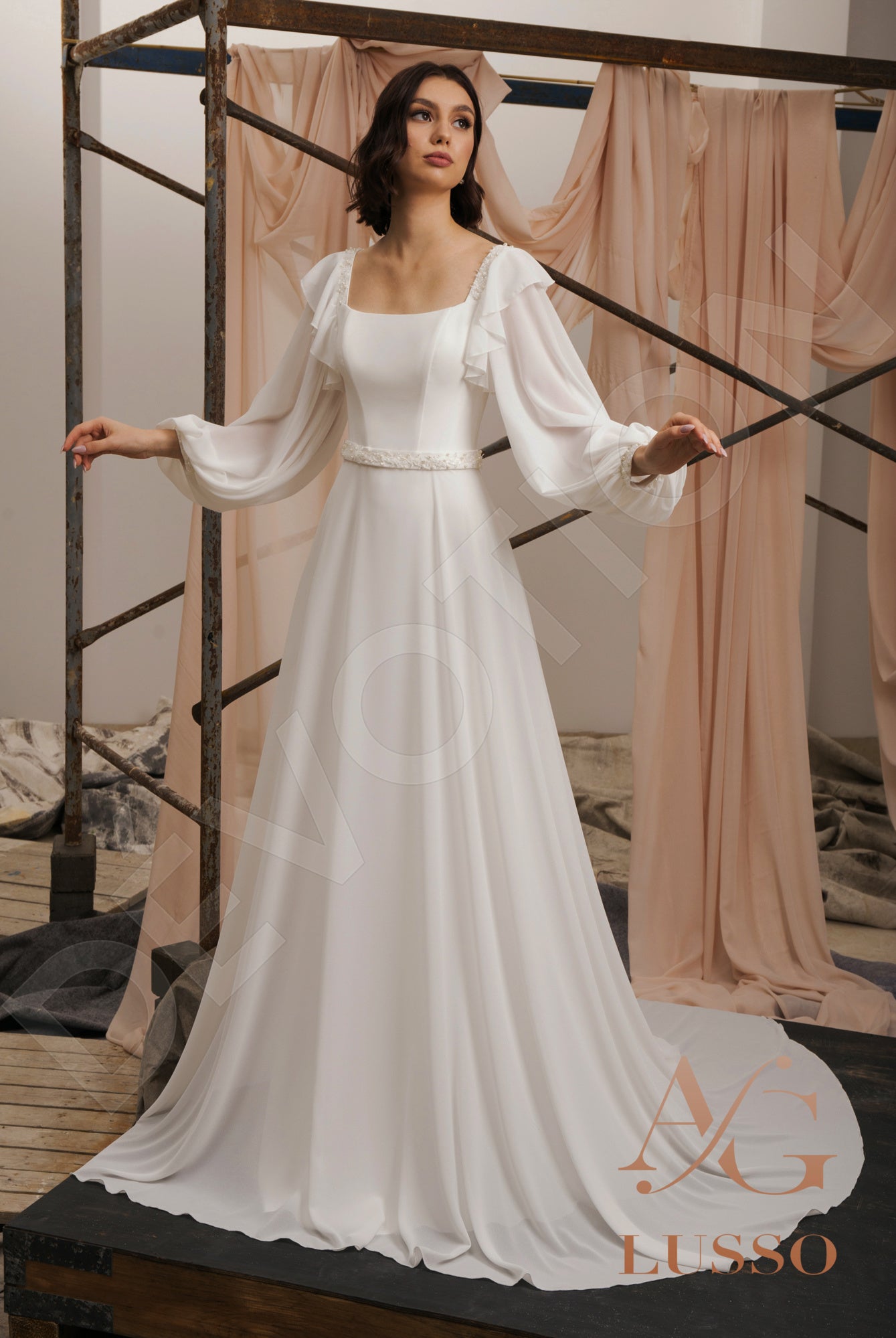 Jacquelina Trumpet/Mermaid Off-shoulder/Drop shoulders LightMilk Wedding dress
