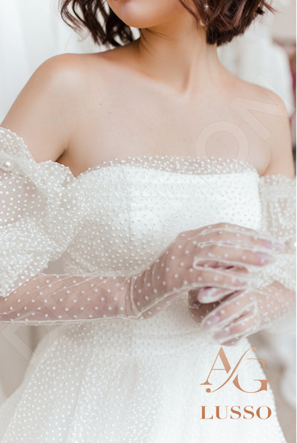 Sabrita Open back A-line Detachable sleeves Wedding Dress 9
