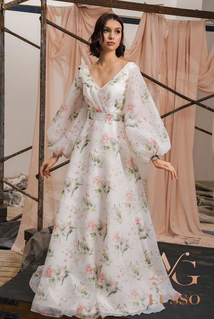 Rosalita Open back A-line Long sleeve Wedding Dress Front