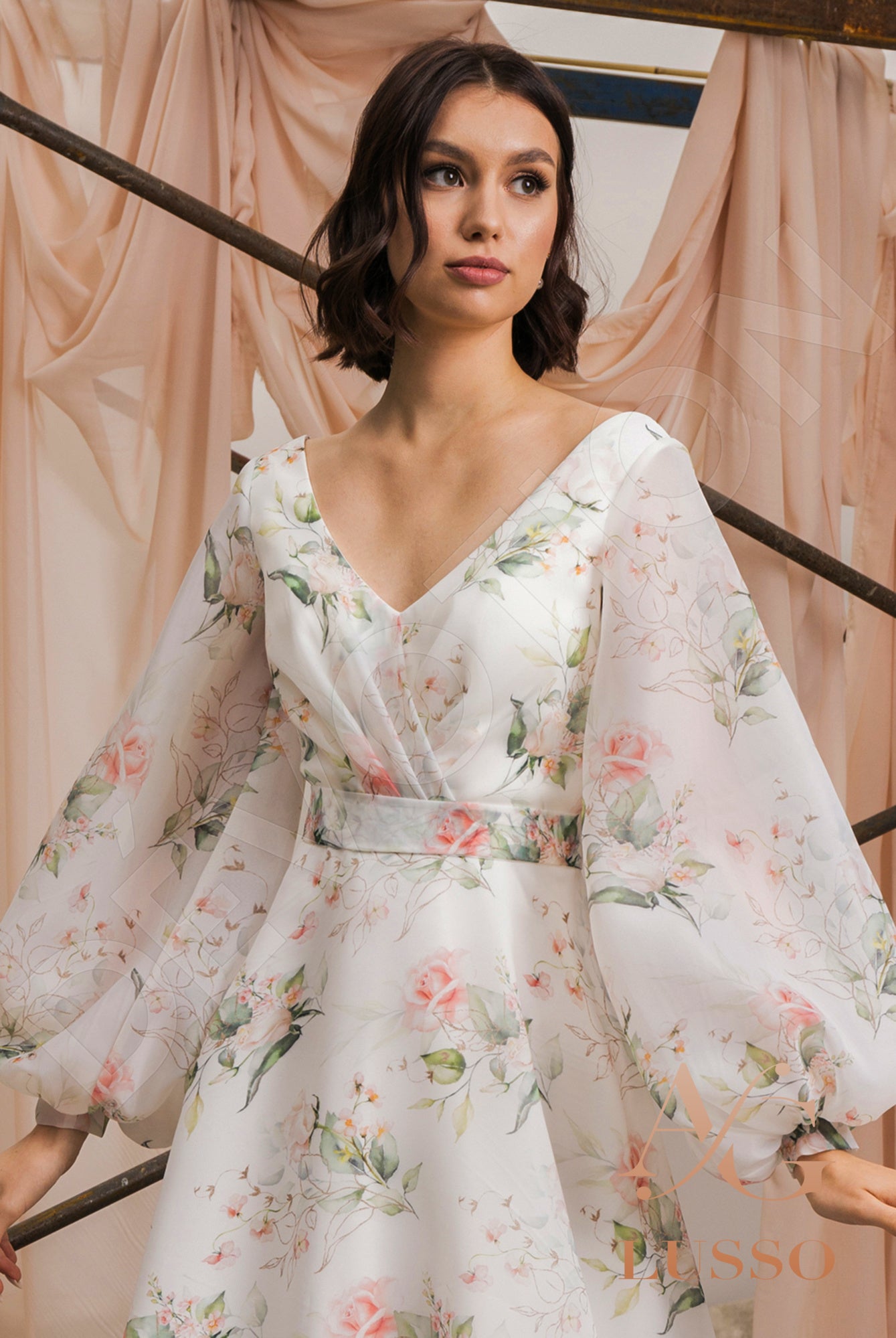 Rosalita Open back A-line Long sleeve Wedding Dress 2