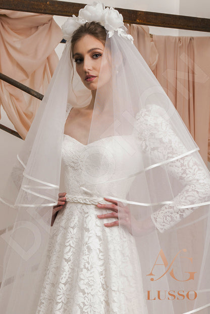 Stephany Open back A-line Long sleeve Wedding Dress 5