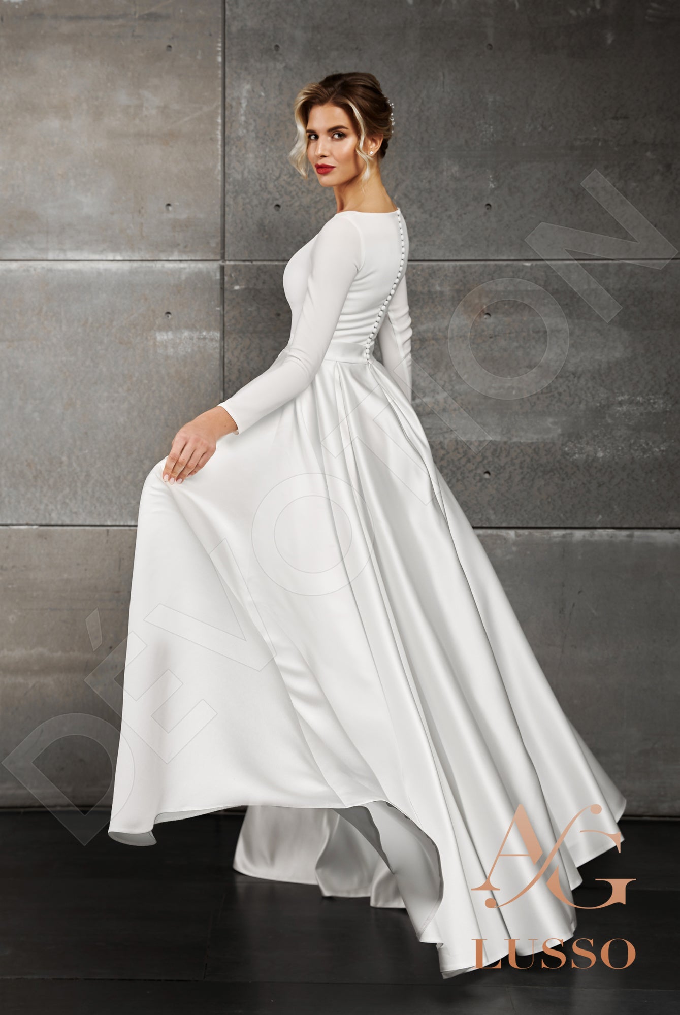 Brie Full back A-line Long sleeve Wedding Dress 6