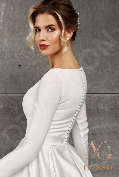 Brie Full back A-line Long sleeve Wedding Dress 3