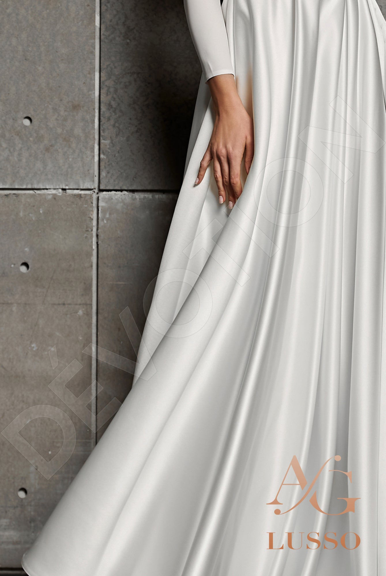 Brie A-line Boat/Bateau Ivory Wedding dress