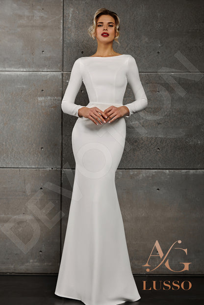 Avril Open back Trumpet/Mermaid Long sleeve Wedding Dress Front