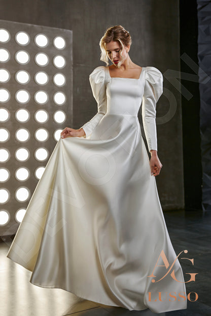Gisele Open back A-line Long sleeve Wedding Dress 7