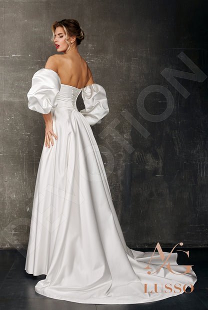 Annet Open back A-line Detachable sleeves Wedding Dress Back