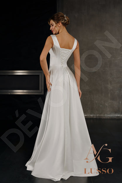 Dominique Open back A-line Sleeveless Wedding Dress Back