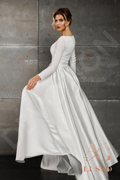 Brie Full back A-line Long sleeve Wedding Dress Front