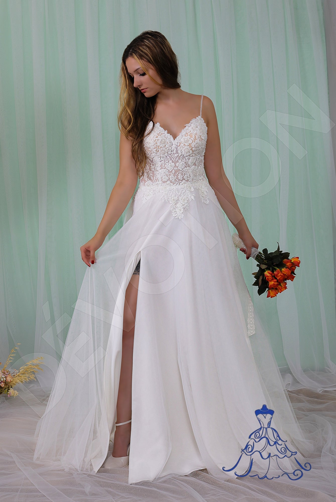 Tala Open back A-line Straps Wedding Dress 4