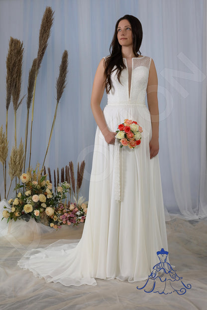 Jola Full back A-line Sleeveless Wedding Dress 4