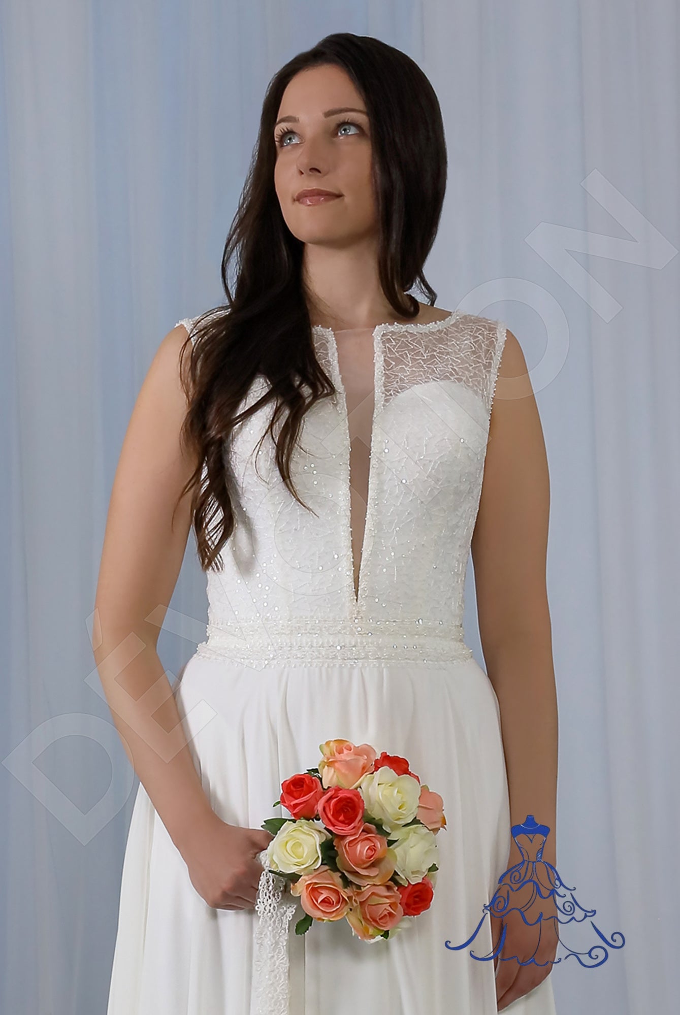 Jola Full back A-line Sleeveless Wedding Dress 7