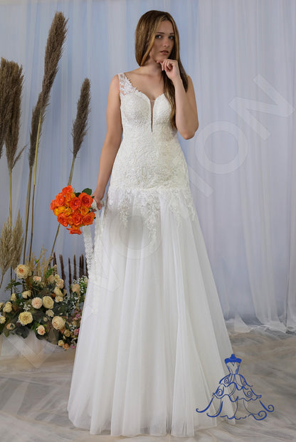 Kalea Open back Trumpet/Mermaid Sleeveless Wedding Dress Front