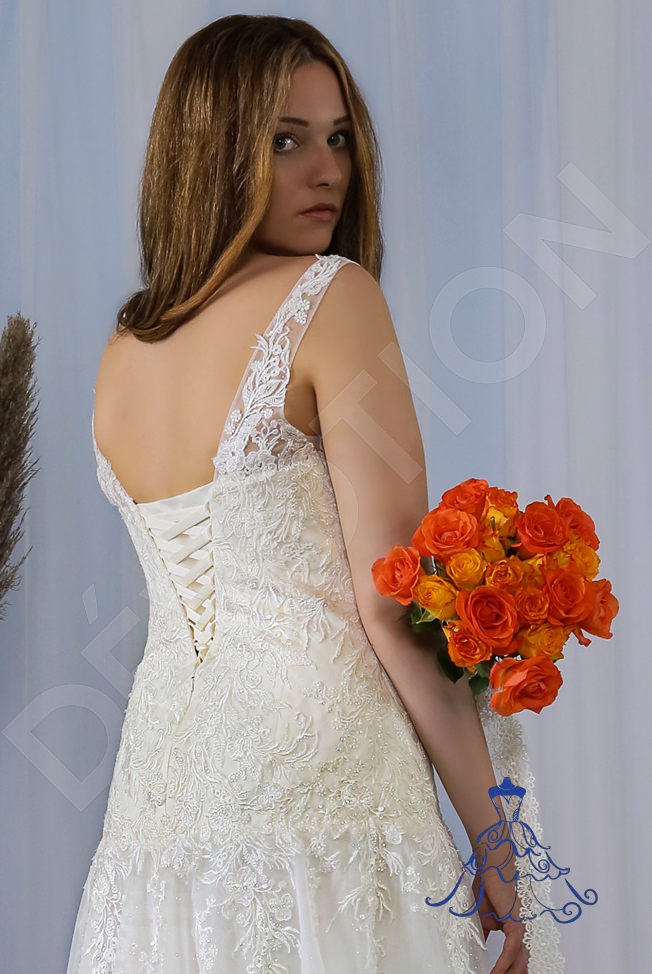 Kalea Open back Trumpet/Mermaid Sleeveless Wedding Dress 3
