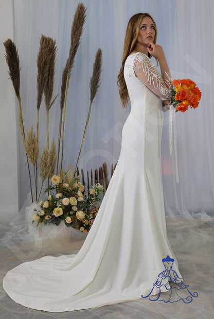 Hilde Full back Trumpet/Mermaid Long sleeve Wedding Dress 4