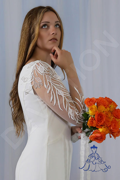 Hilde Full back Trumpet/Mermaid Long sleeve Wedding Dress 5
