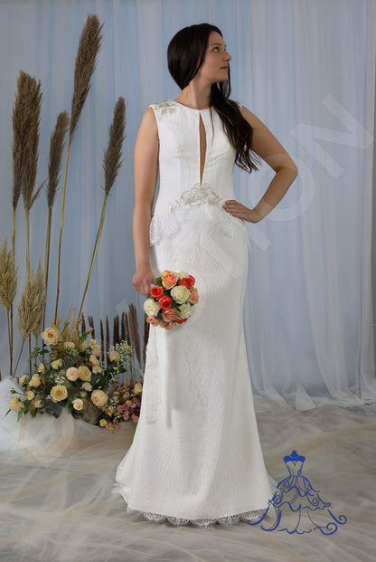 Maila Full back Trumpet/Mermaid Sleeveless Wedding Dress 5