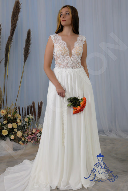 Minell Open back A-line Sleeveless Wedding Dress Front