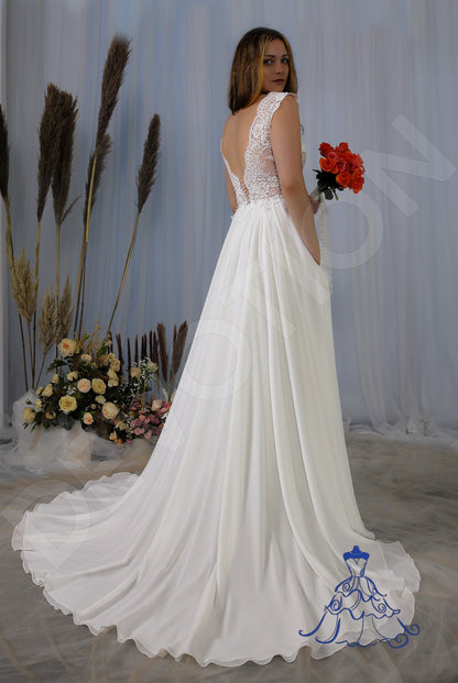 Minell Open back A-line Sleeveless Wedding Dress Back