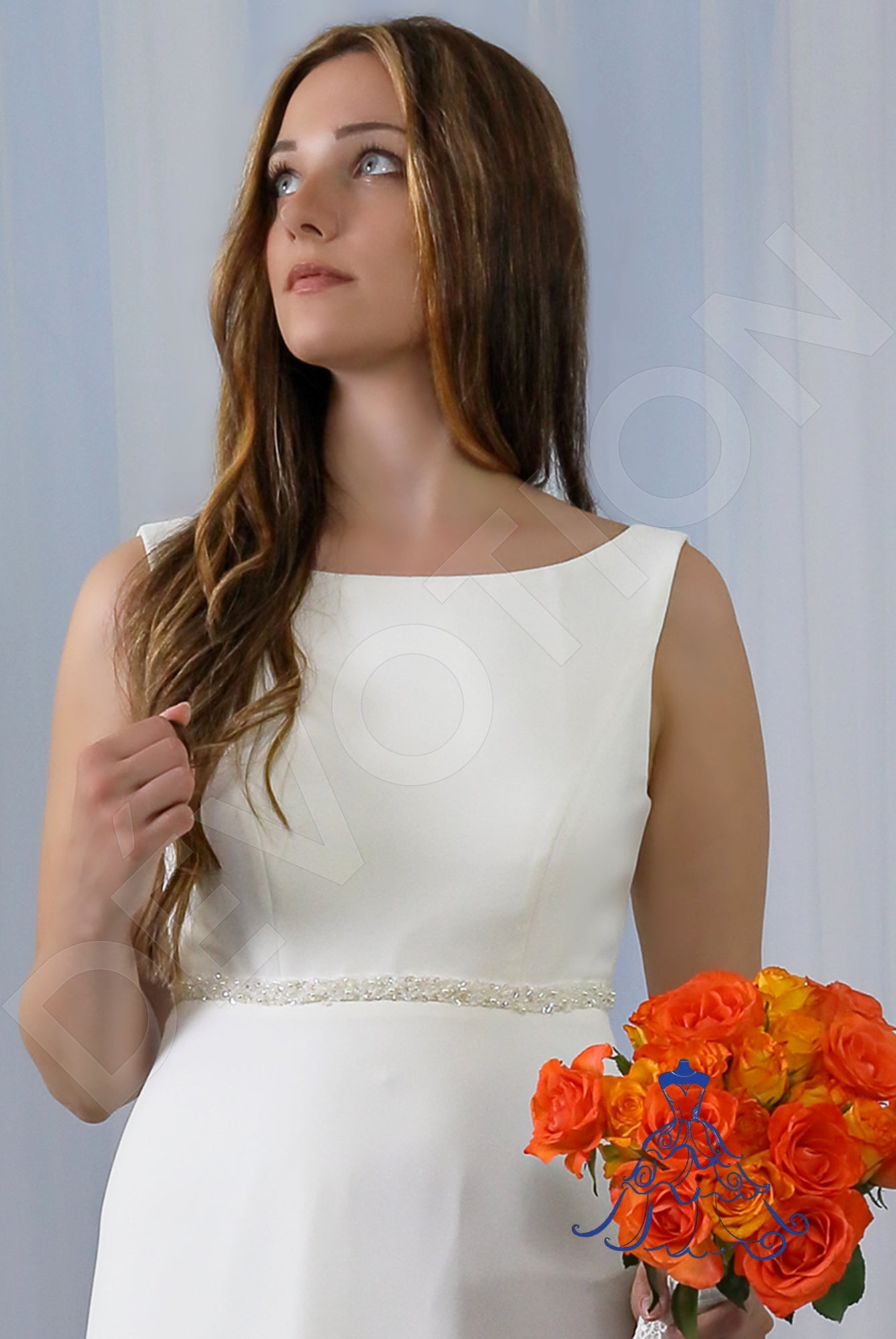 Alina Open back A-line Sleeveless Wedding Dress 2