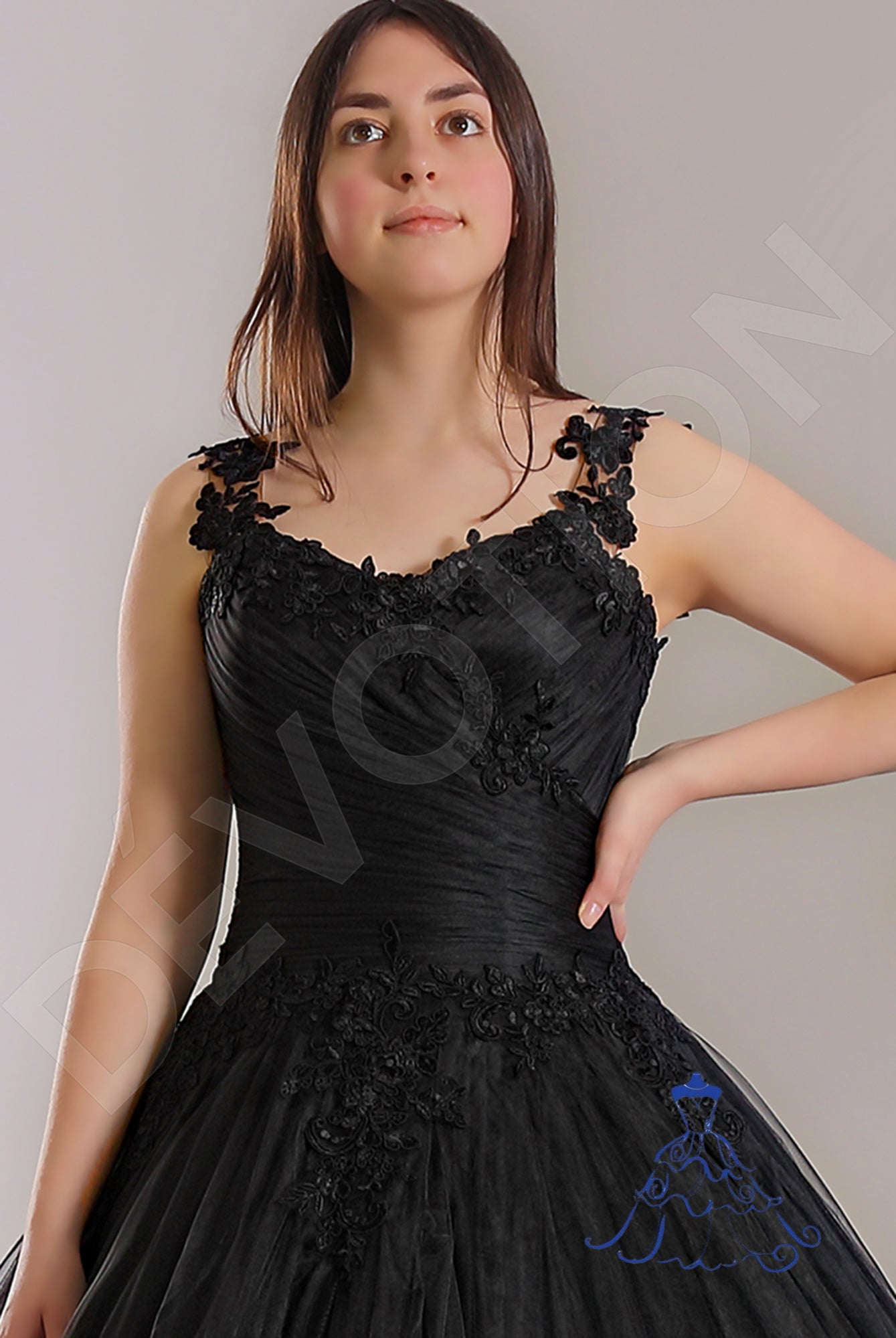 Leonie Princess/Ball Gown V-neck Black Wedding dress