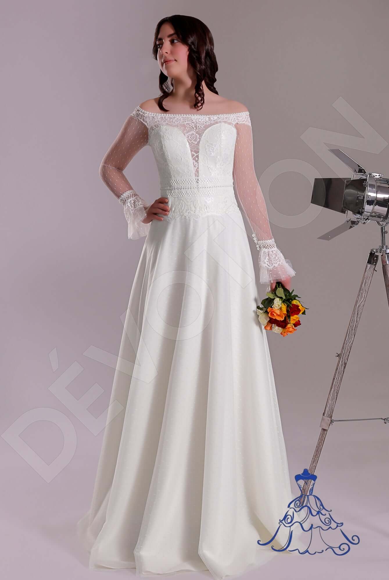 Adea A-line Off-shoulder/Drop shoulders Ivory Wedding dress