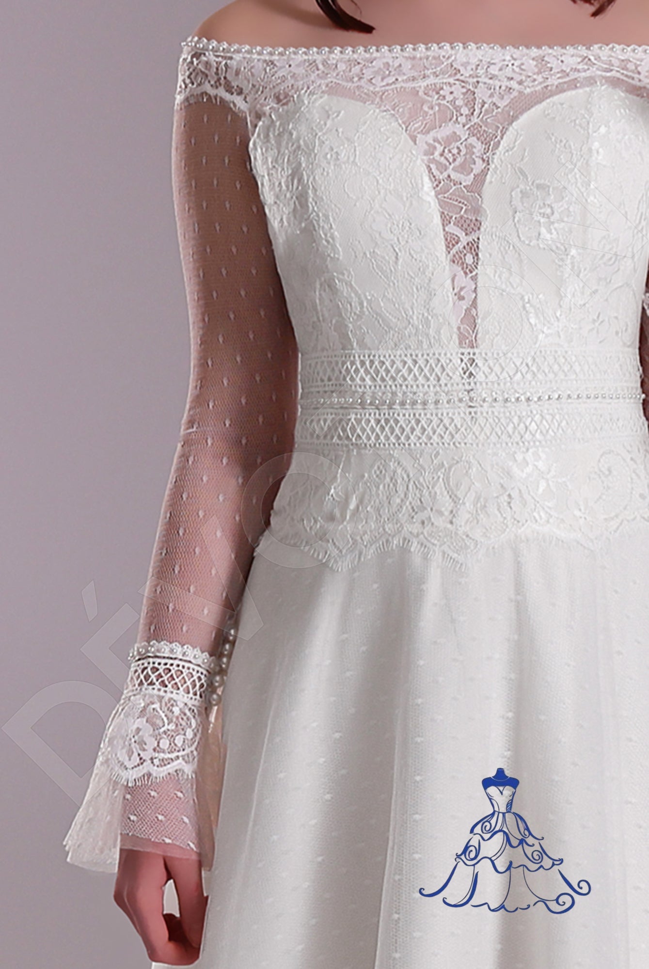 Adea Open back A-line Long sleeve Wedding Dress 6