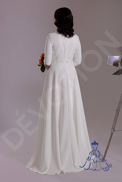 Frieda Full back A-line 3/4 sleeve Wedding Dress Back