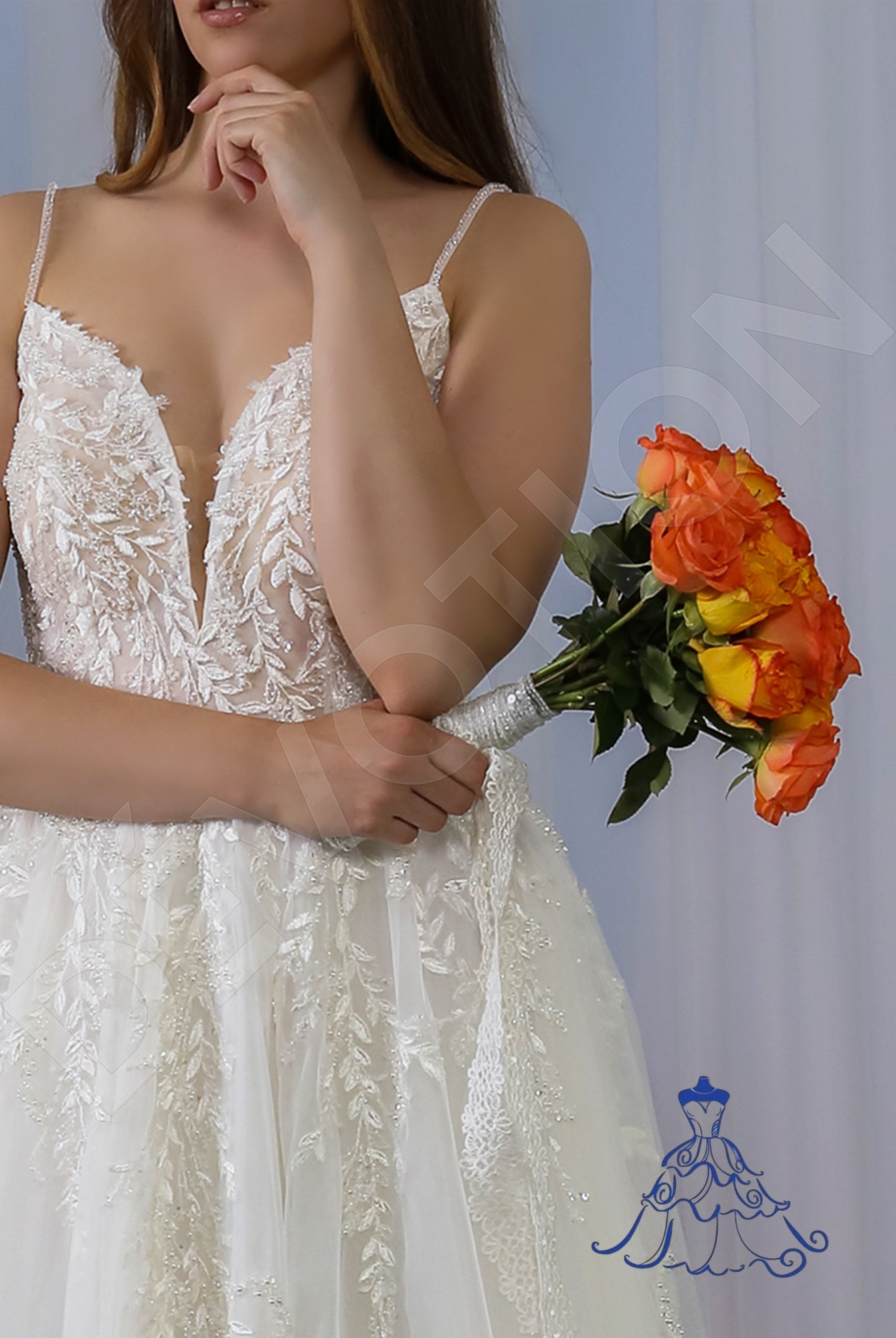 Neyla Open back A-line Straps Wedding Dress 7