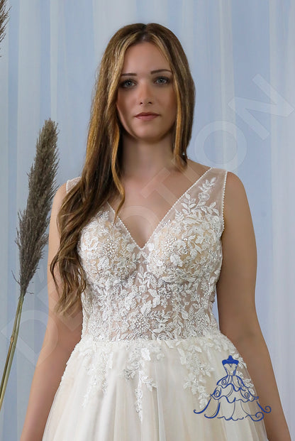 Liva Open back A-line Sleeveless Wedding Dress 2