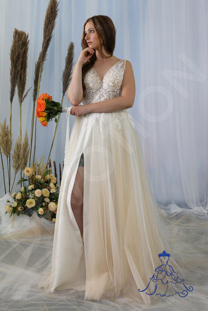 Liva Open back A-line Sleeveless Wedding Dress 6
