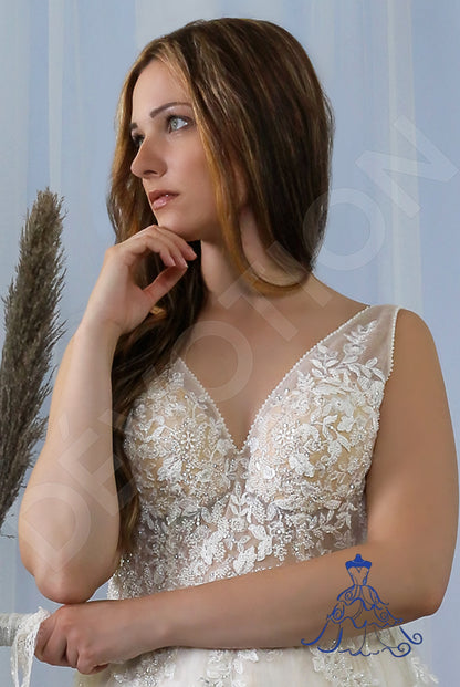 Liva Open back A-line Sleeveless Wedding Dress 5