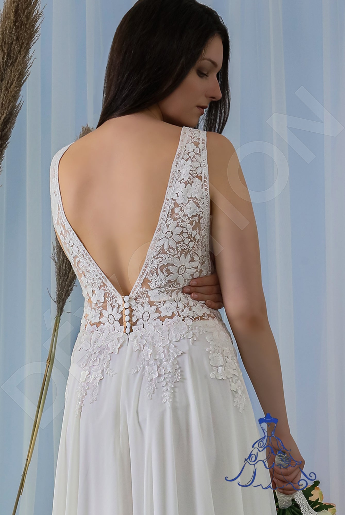 Valeska A-line V-neck Ivory Wedding dress